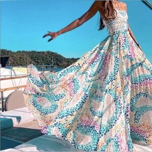 Rococo Sand Multi Color Maxi Dress XS